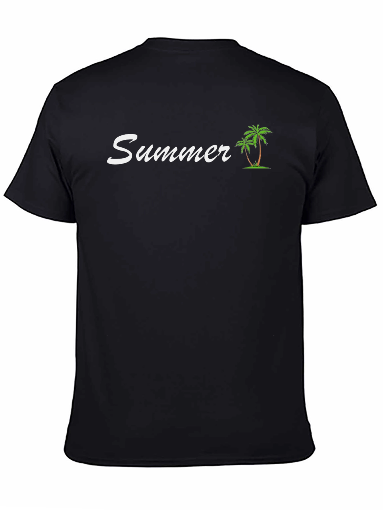 Summer Palm Tree Black T-Shirt