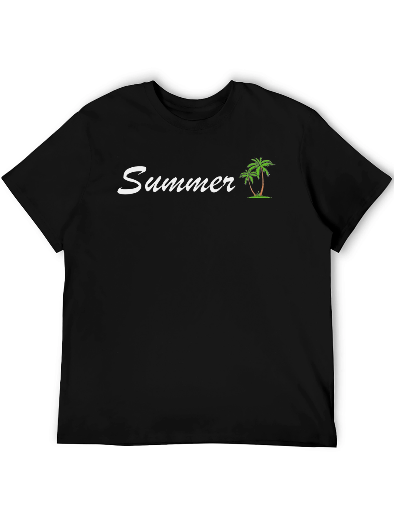 Summer Palm Tree Black T-Shirt