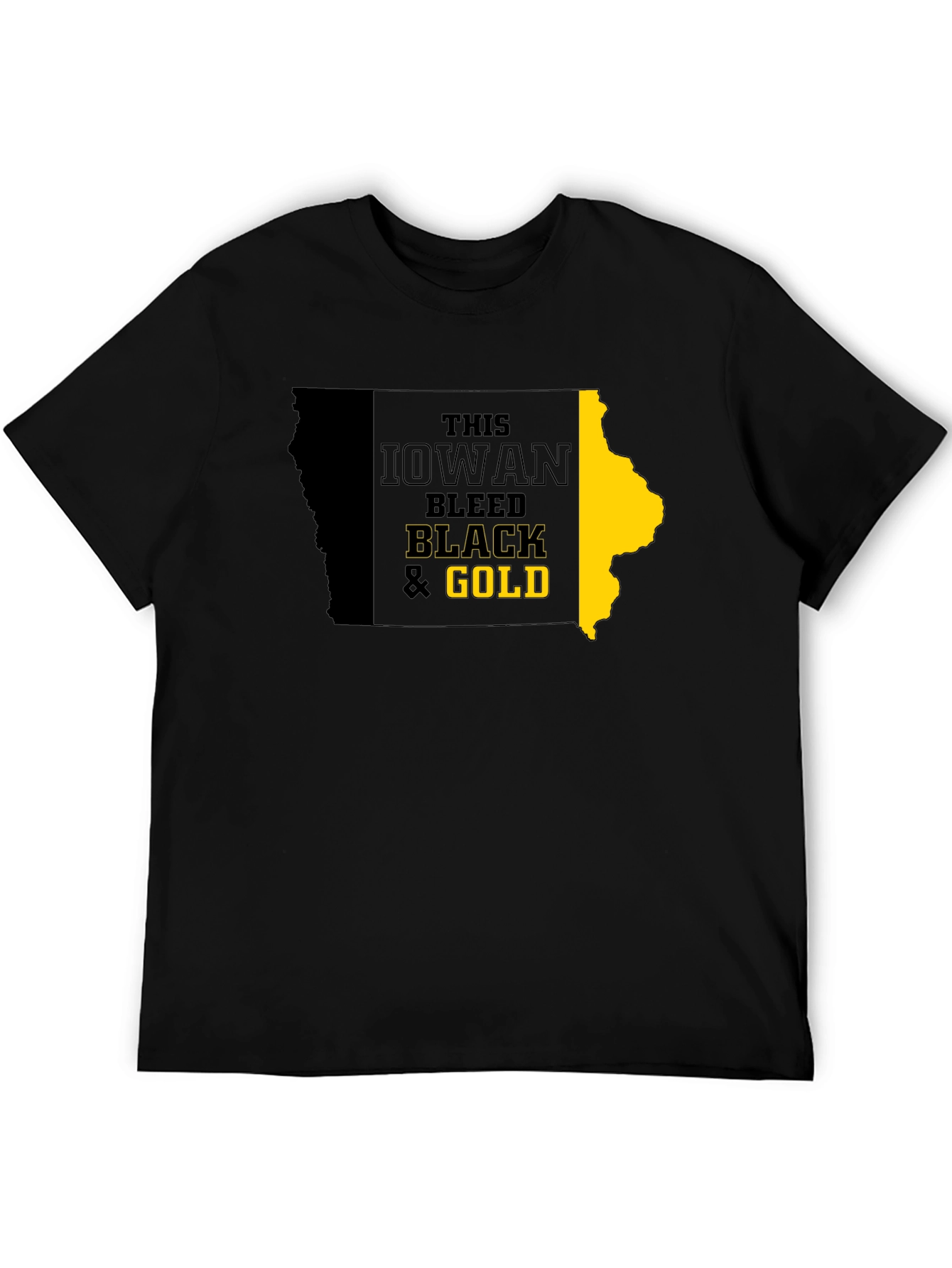 Iowa Hawkeyes Black & Gold State T-Shirt