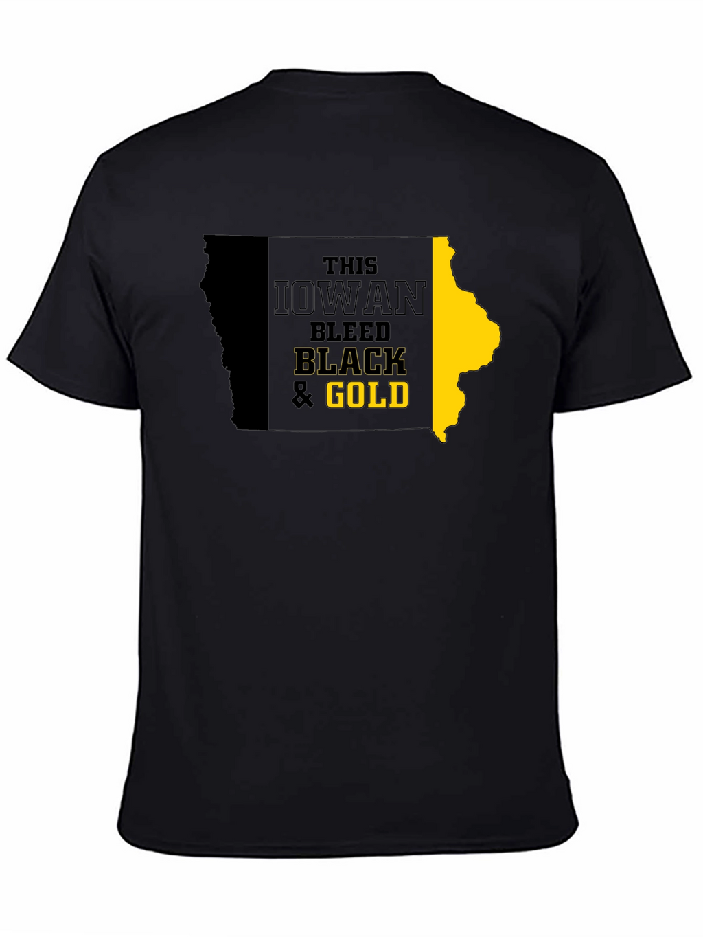 Iowa Hawkeyes Black & Gold State T-Shirt