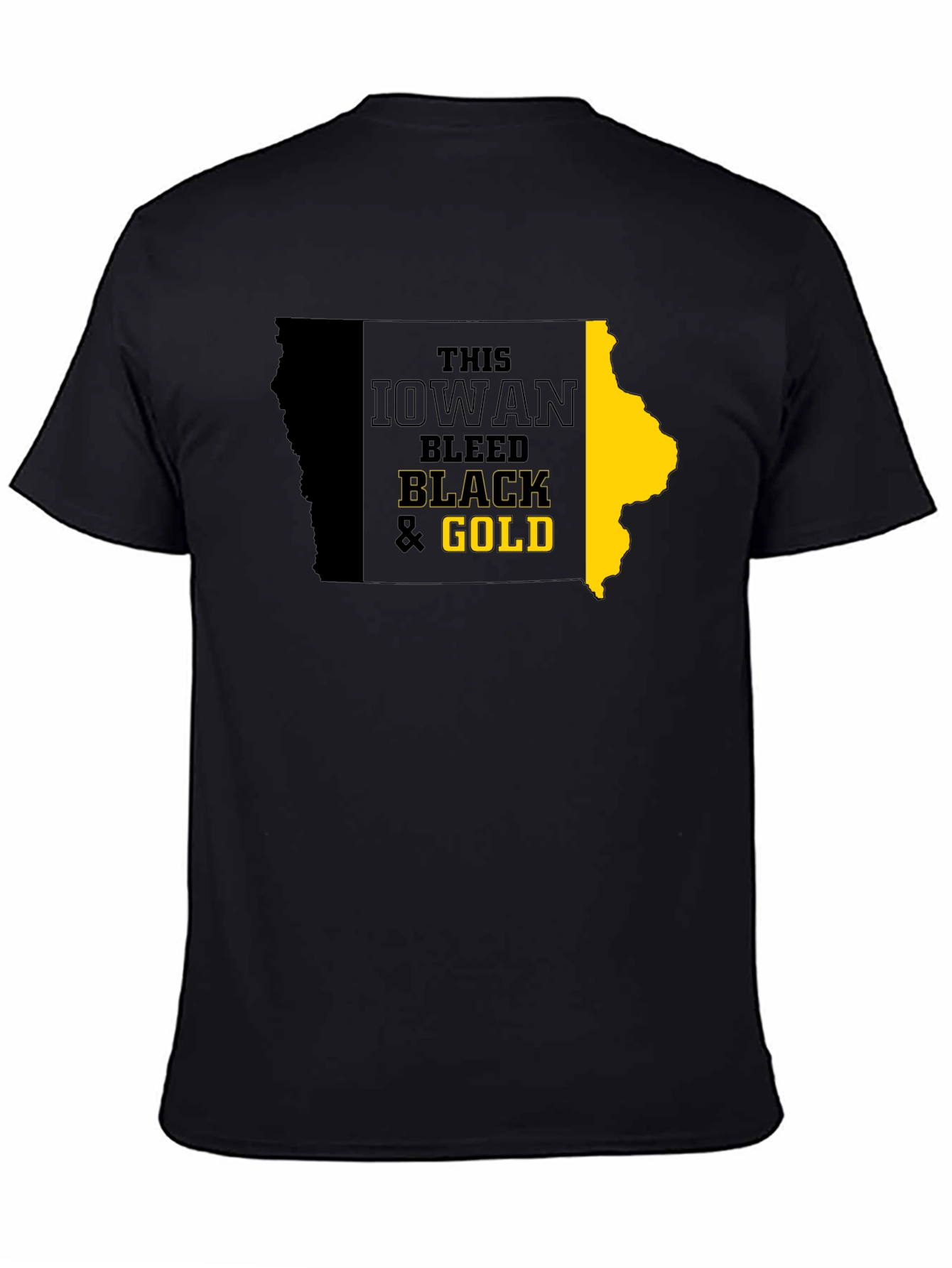 Iowa Hawkeyes Black & Gold State T-Shirt