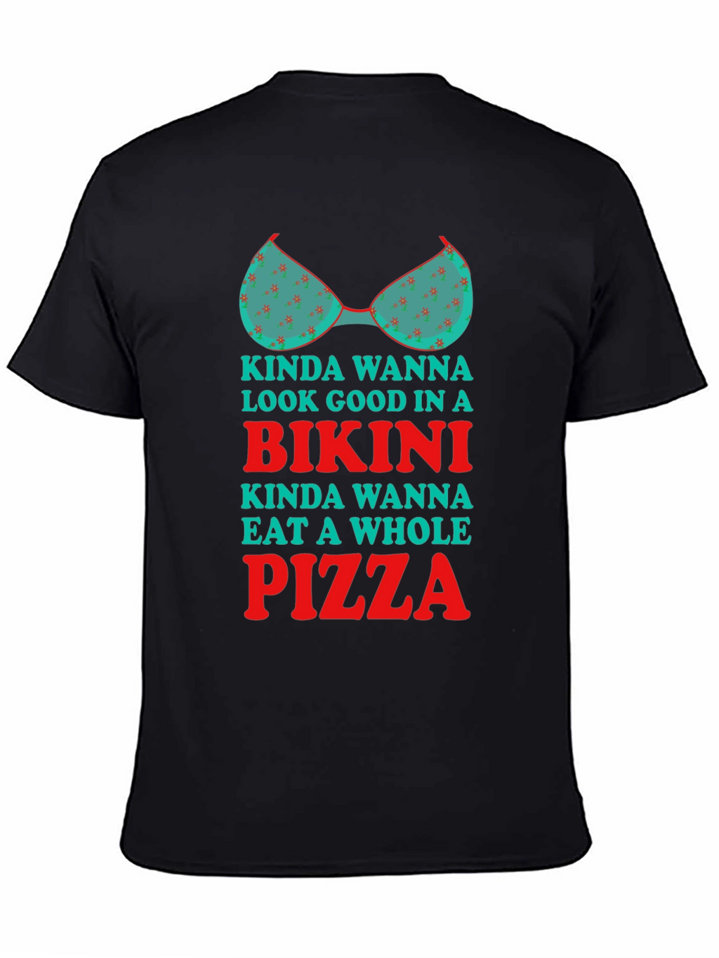Bikini Pizza Graphic Tee - Humorous T-Shirt