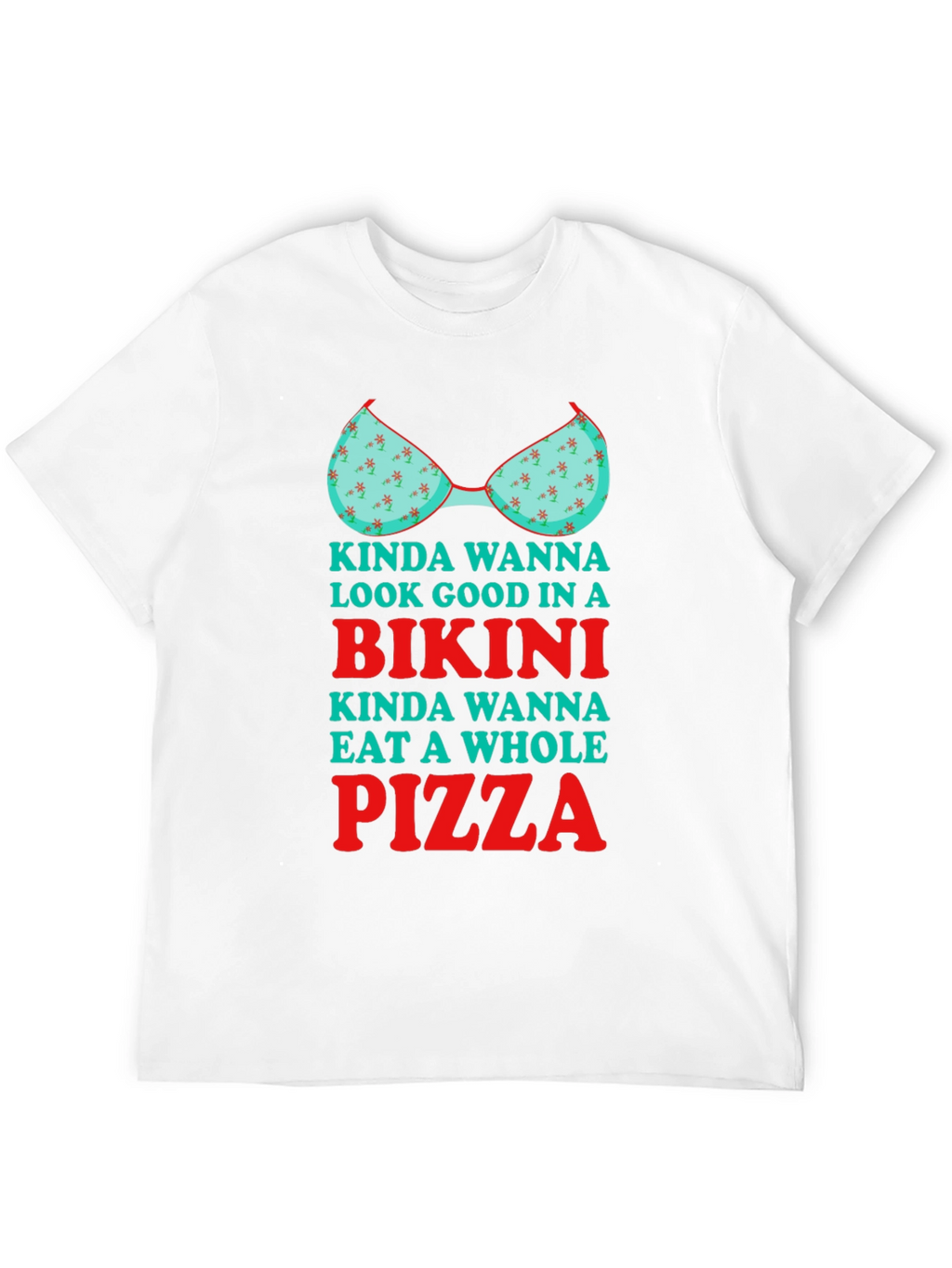 Bikini Pizza Graphic Tee - Humorous T-Shirt