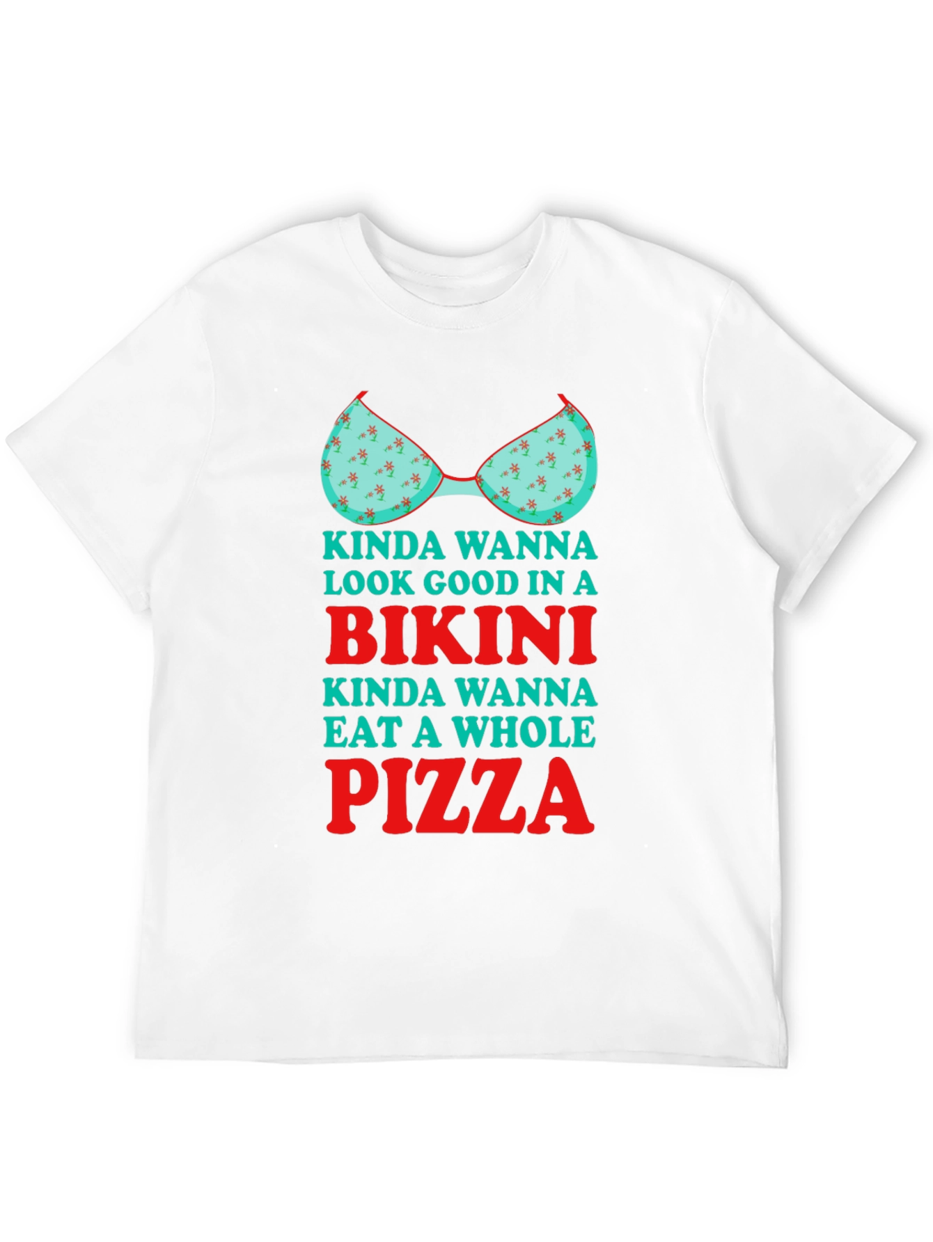 Bikini Pizza Graphic Tee - Humorous T-Shirt