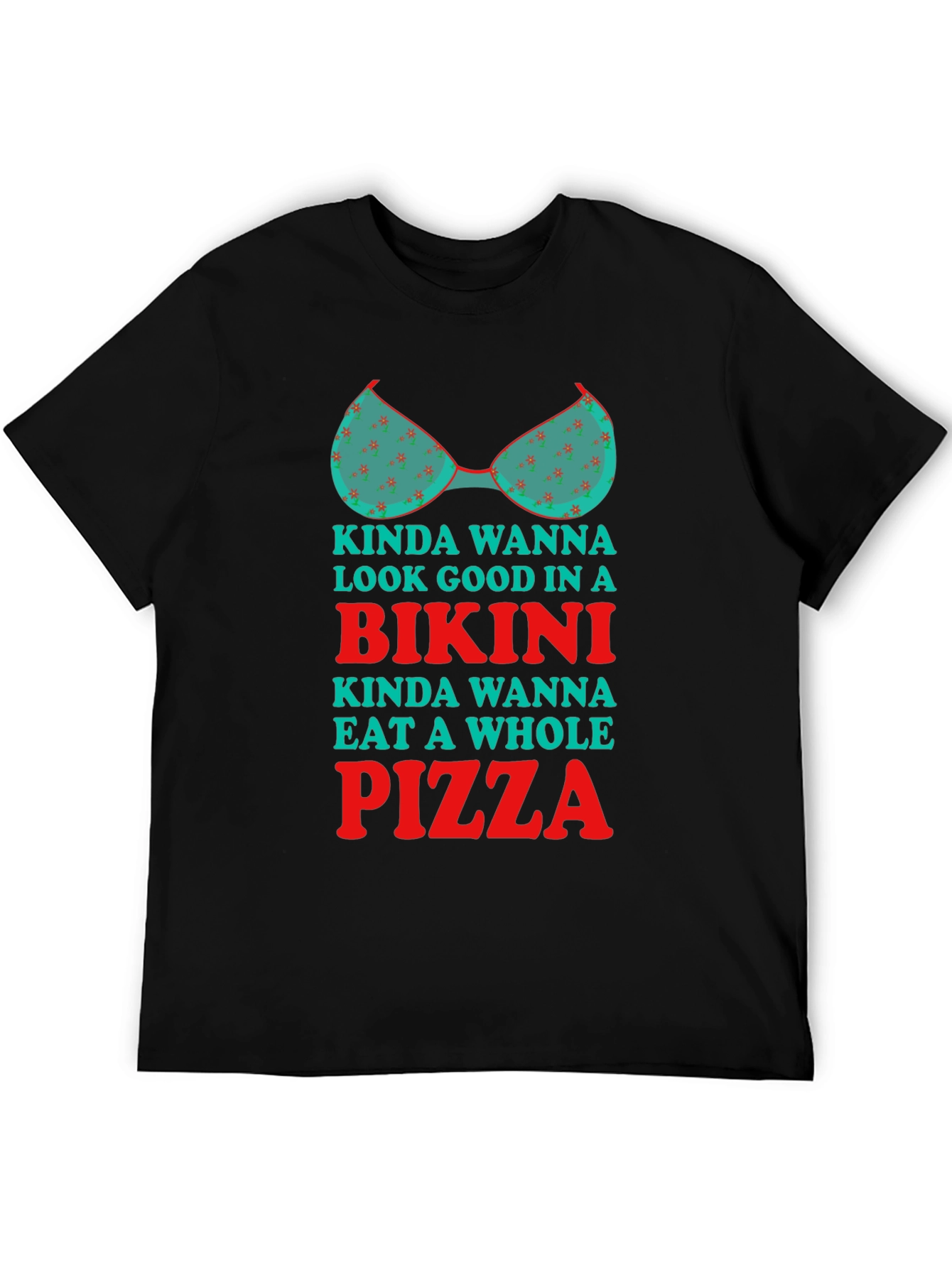 Bikini Pizza Graphic Tee - Humorous T-Shirt