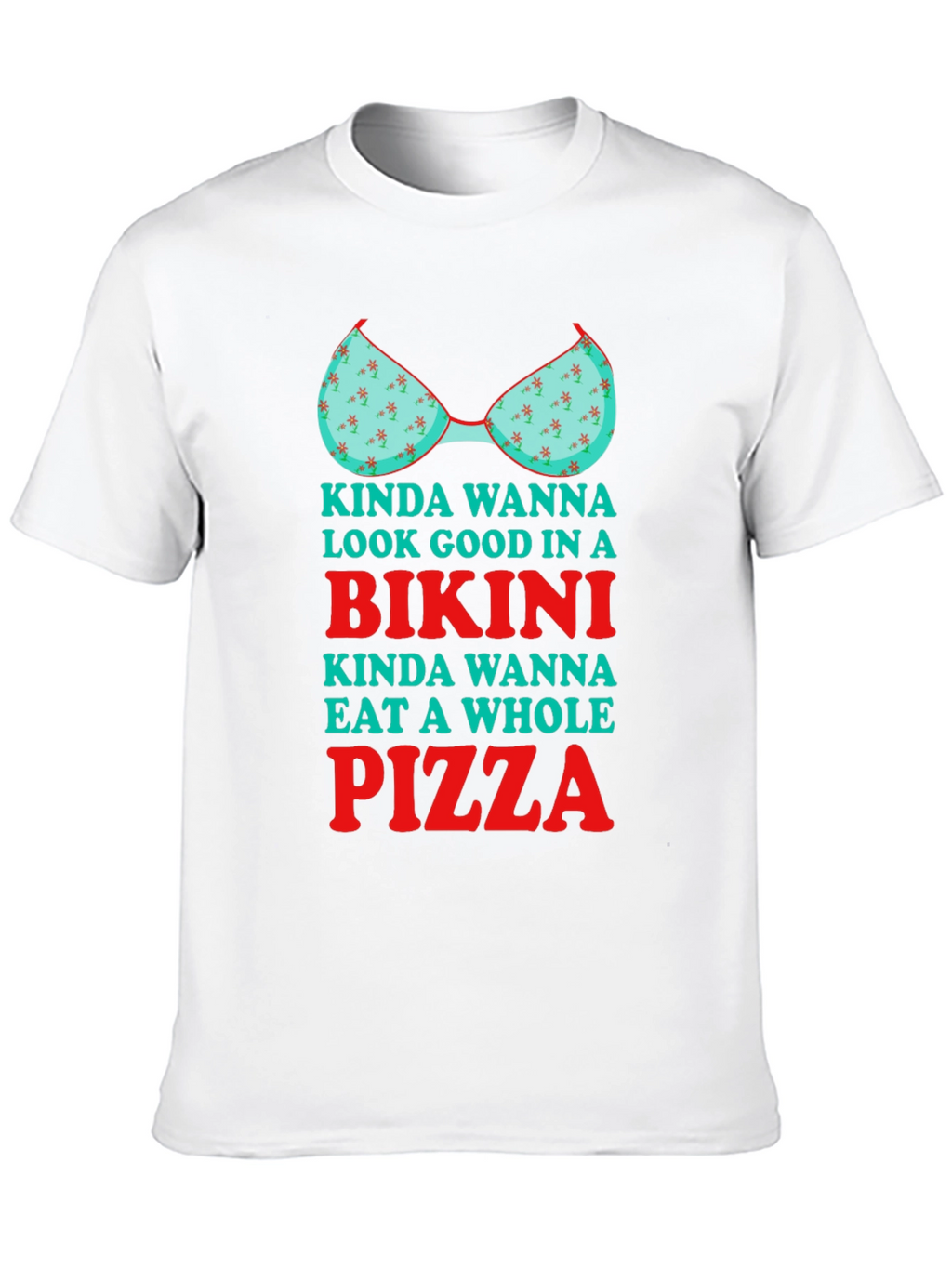 Bikini Pizza Graphic Tee - Humorous T-Shirt