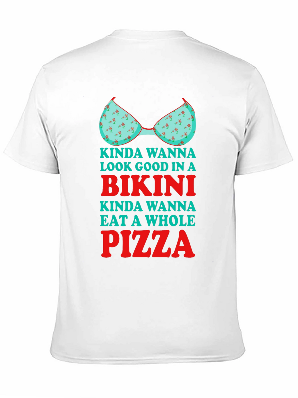 Bikini Pizza Graphic Tee - Humorous T-Shirt