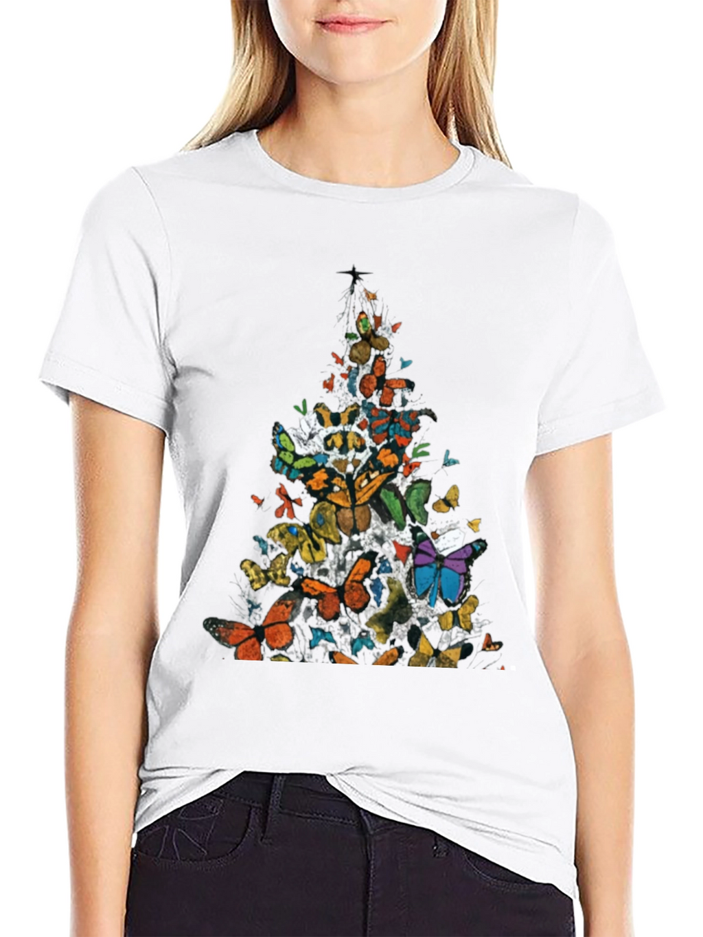 Butterfly Cascade Graphic Tee - Black