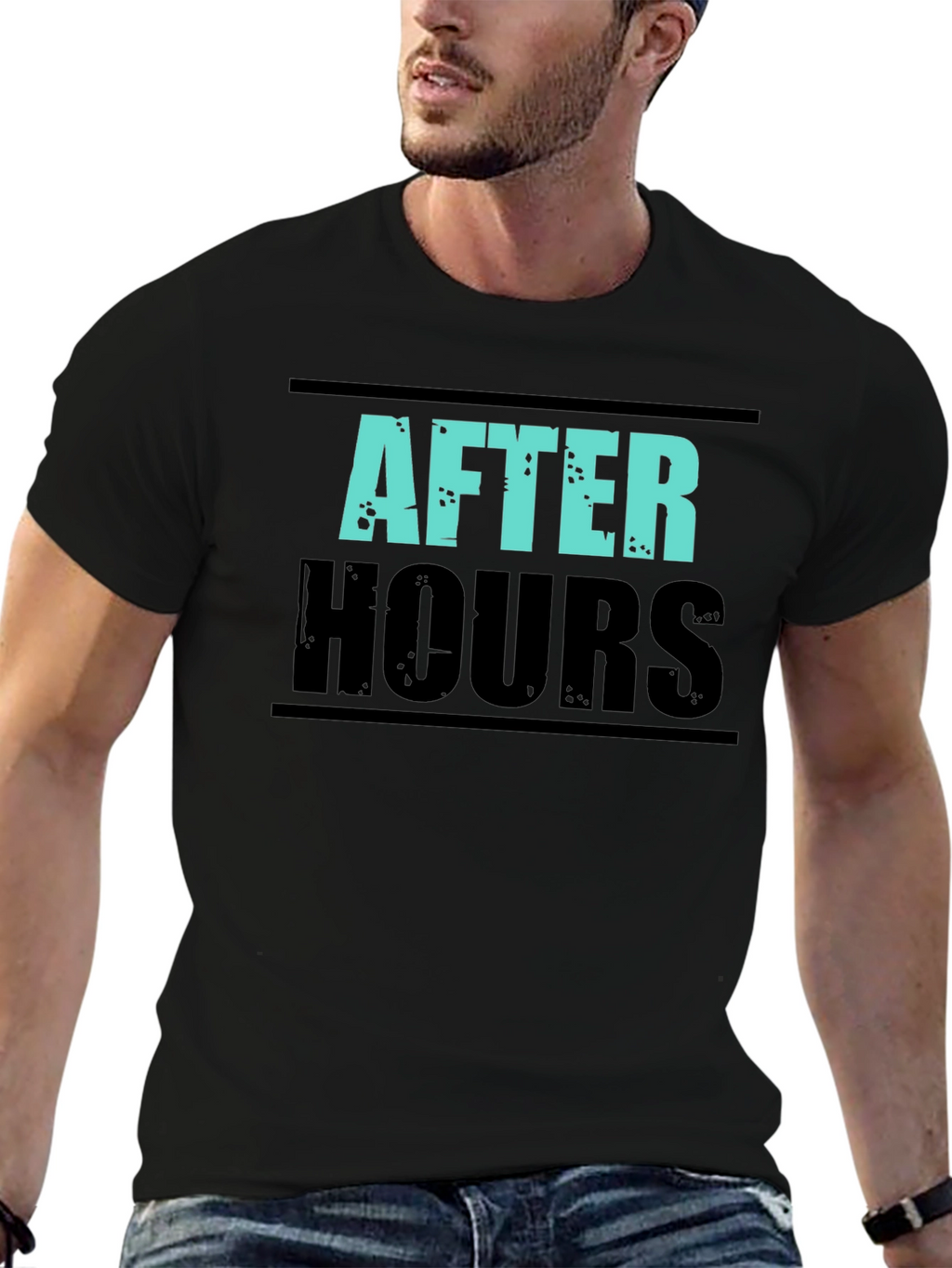 After Hours Graphic Print Black T-Shirt