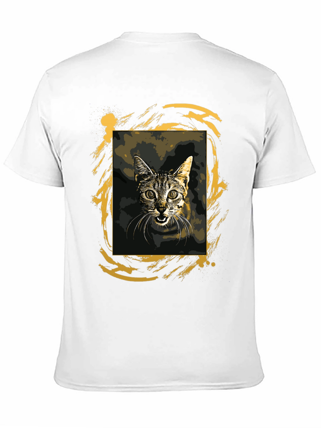 Cat Graphic Tee - Black Cotton T-Shirt