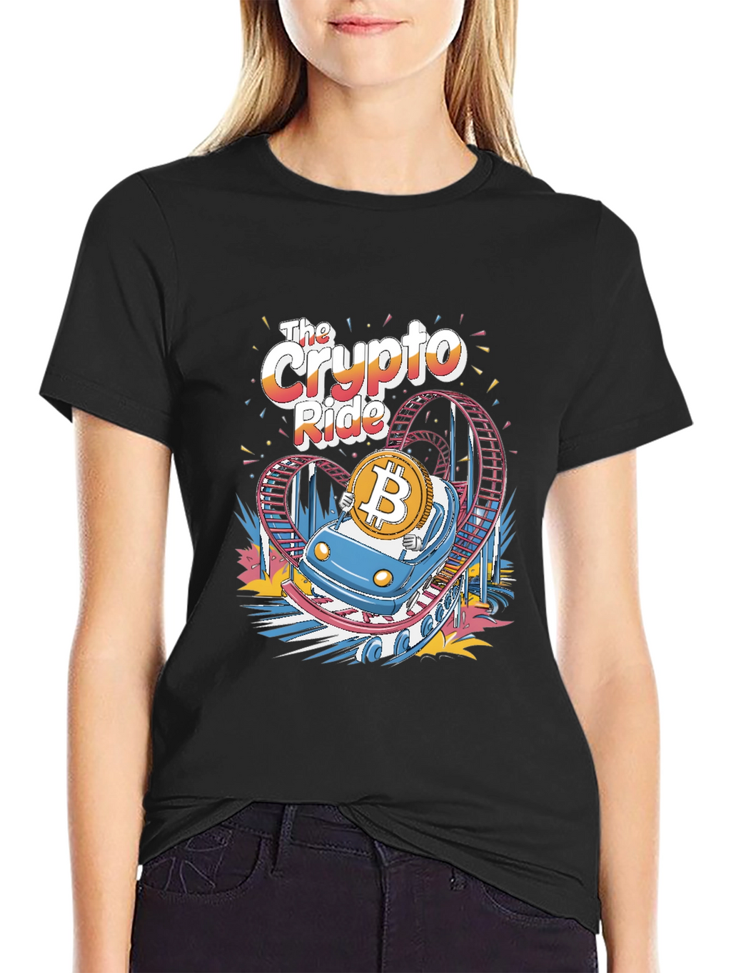 Crypto Ride T-Shirt - Bitcoin Roller Coaster Tee
