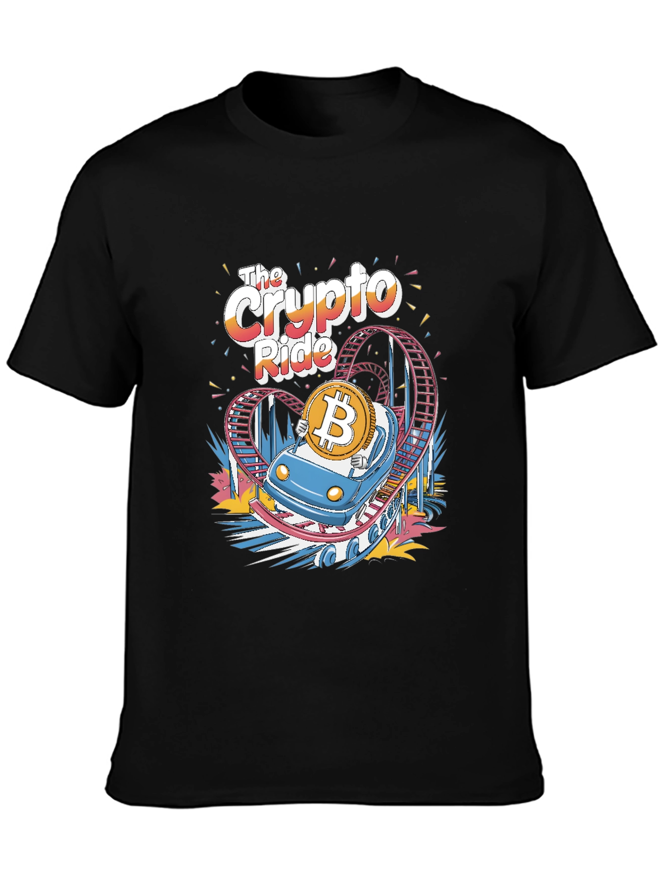 Crypto Ride T-Shirt - Bitcoin Roller Coaster Tee