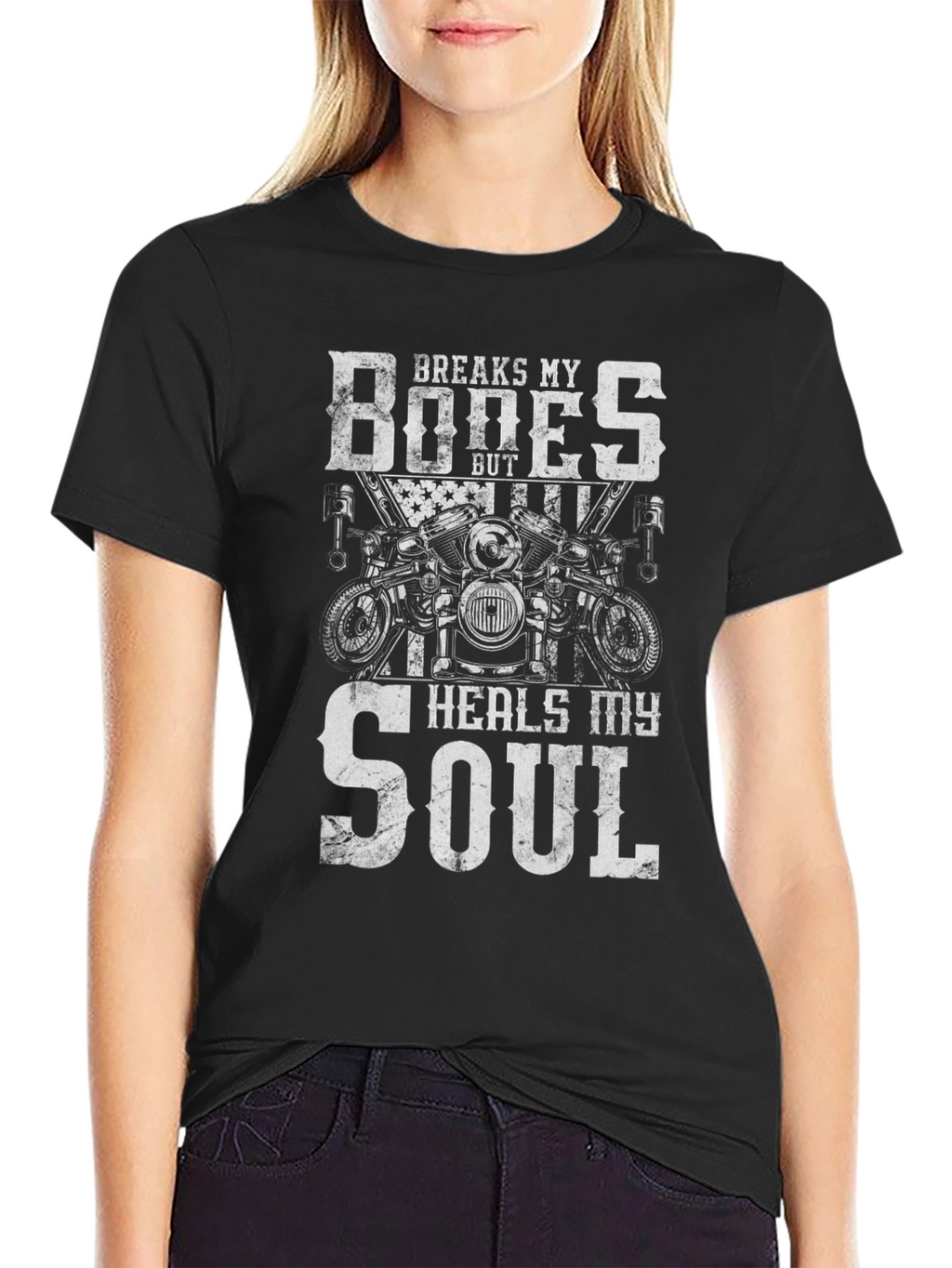 Breaks My Bones Heals My Soul Biker T-Shirt