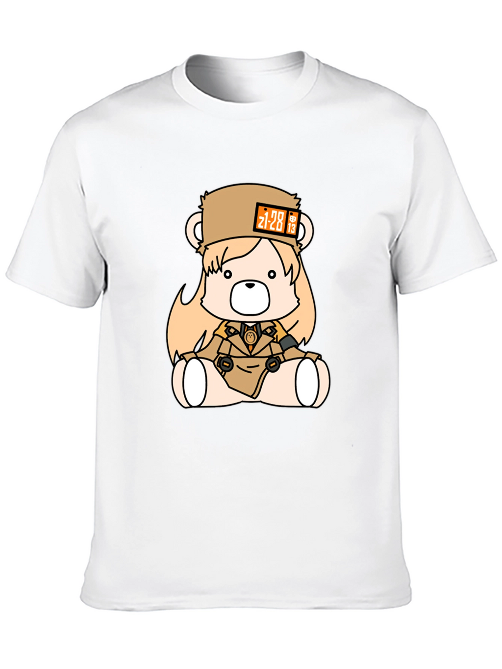 Anime Bear Graphic Black T-Shirt