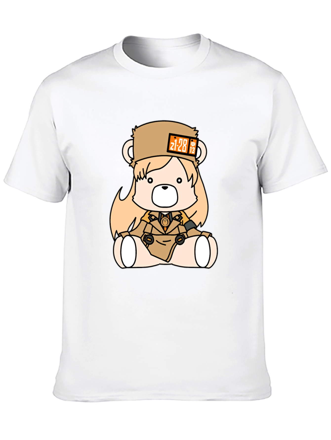 Anime Bear Graphic Black T-Shirt