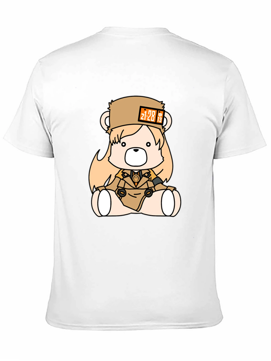 Anime Bear Graphic Black T-Shirt