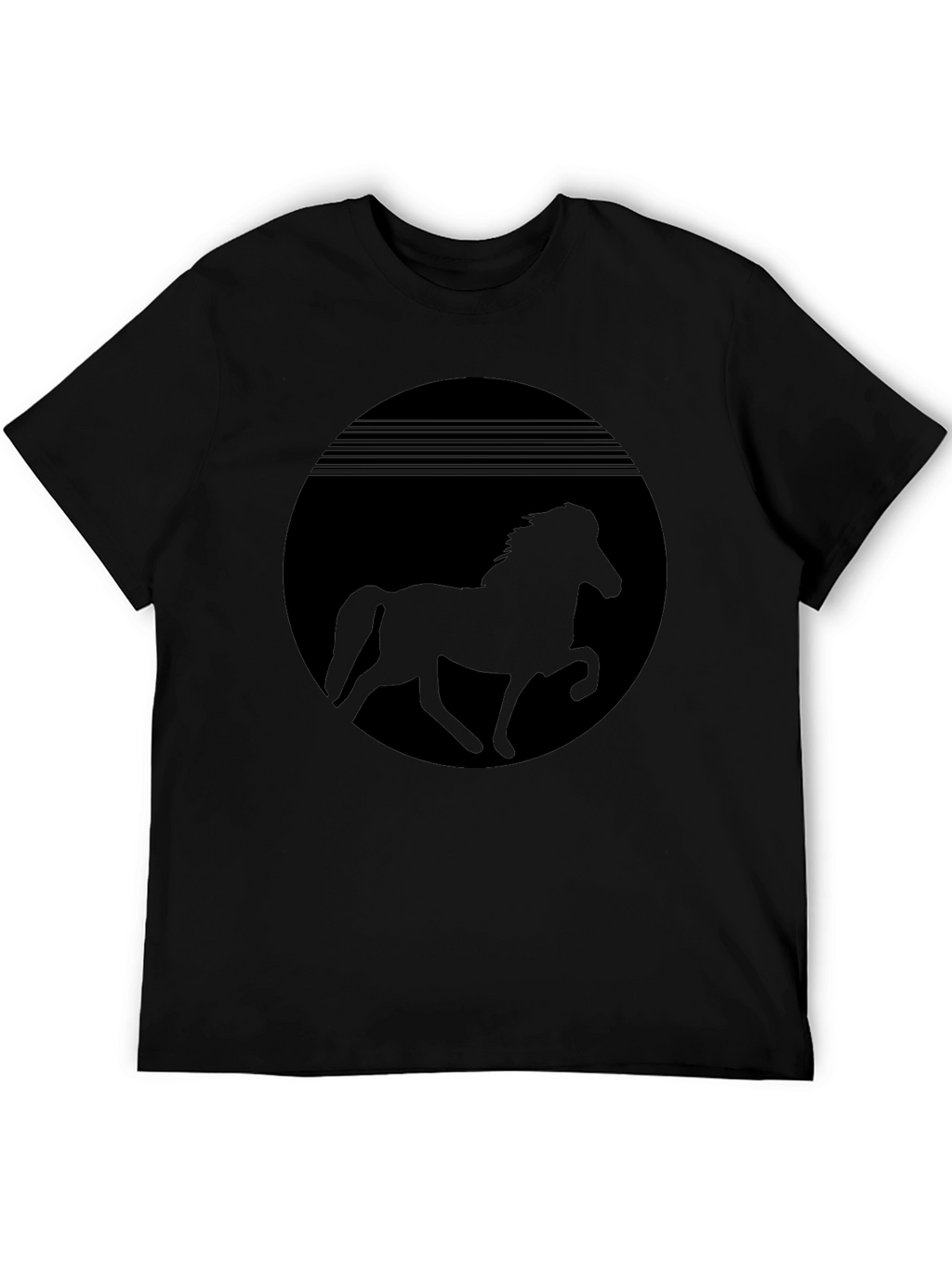 Retro Horse Graphic Black T-Shirt