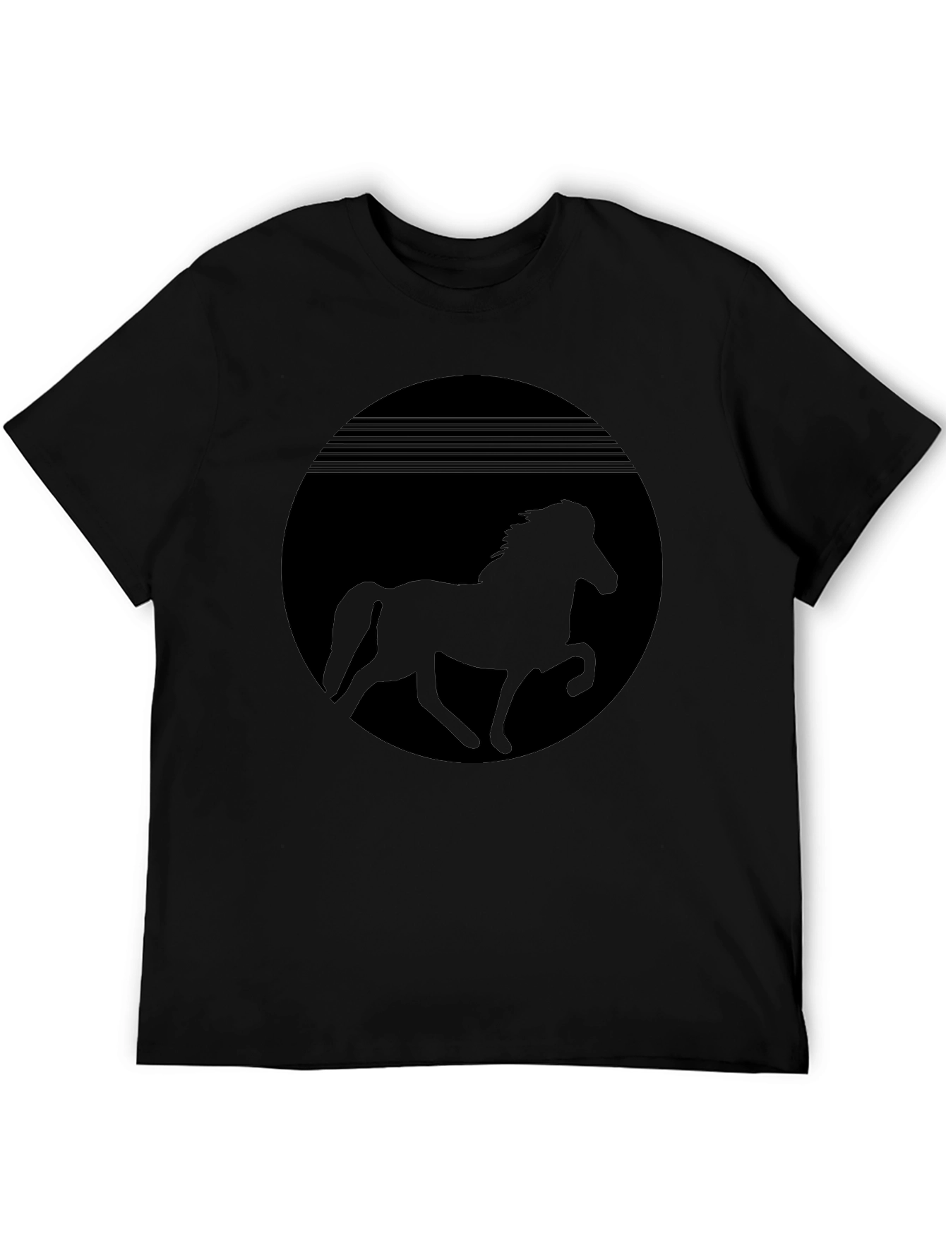Retro Horse Graphic Black T-Shirt