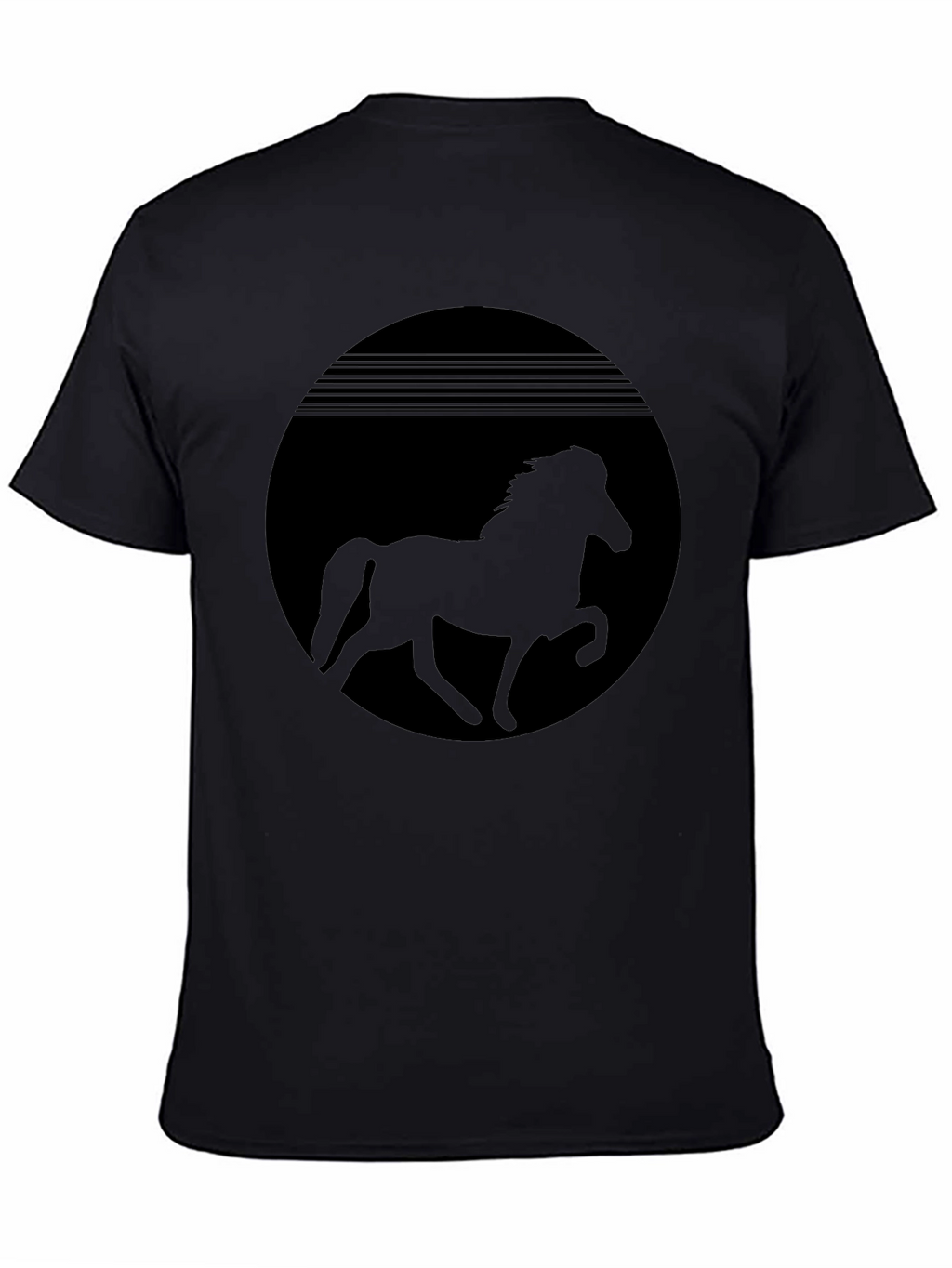 Retro Horse Graphic Black T-Shirt