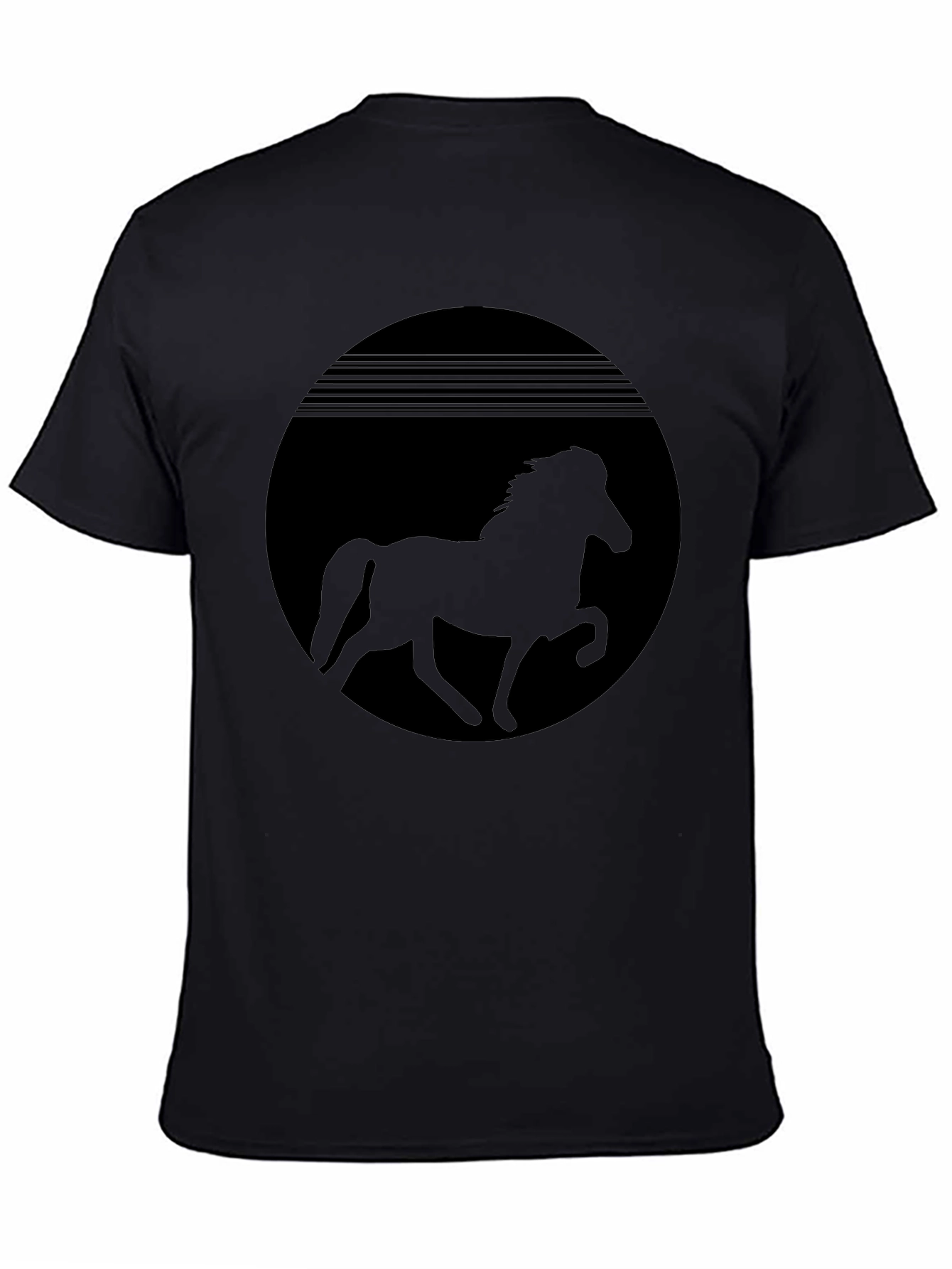 Retro Horse Graphic Black T-Shirt
