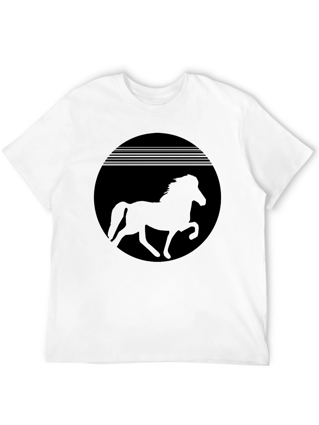 Retro Horse Graphic Black T-Shirt