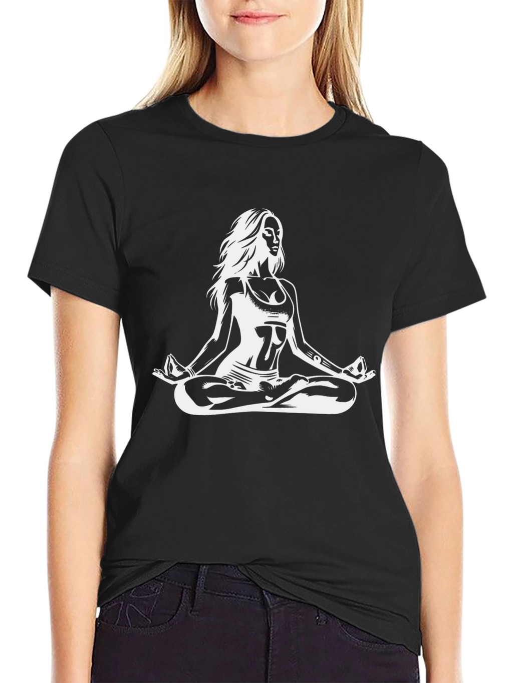 Yoga Meditation Graphic T-Shirt - Black
