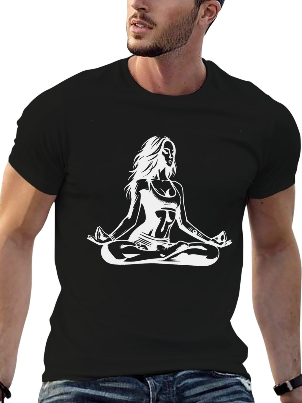 Yoga Meditation Graphic T-Shirt - Black