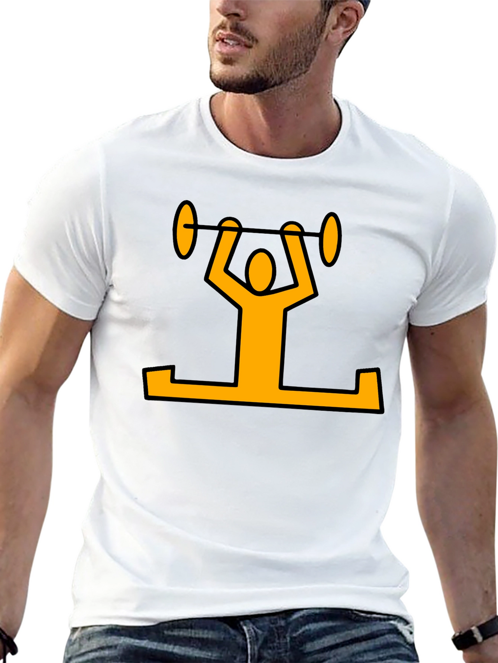 Weightlifter Graphic T-Shirt - Black Cotton Tee