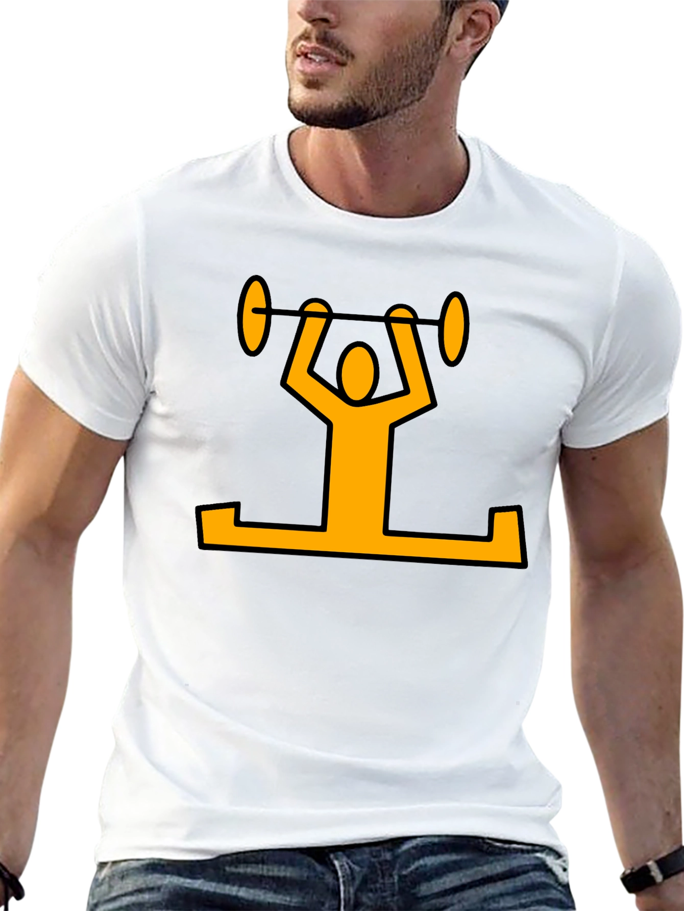 Weightlifter Graphic T-Shirt - Black Cotton Tee