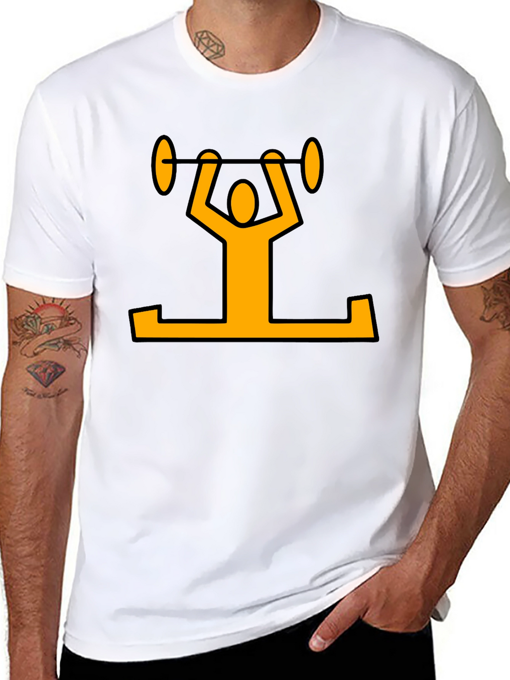 Weightlifter Graphic T-Shirt - Black Cotton Tee