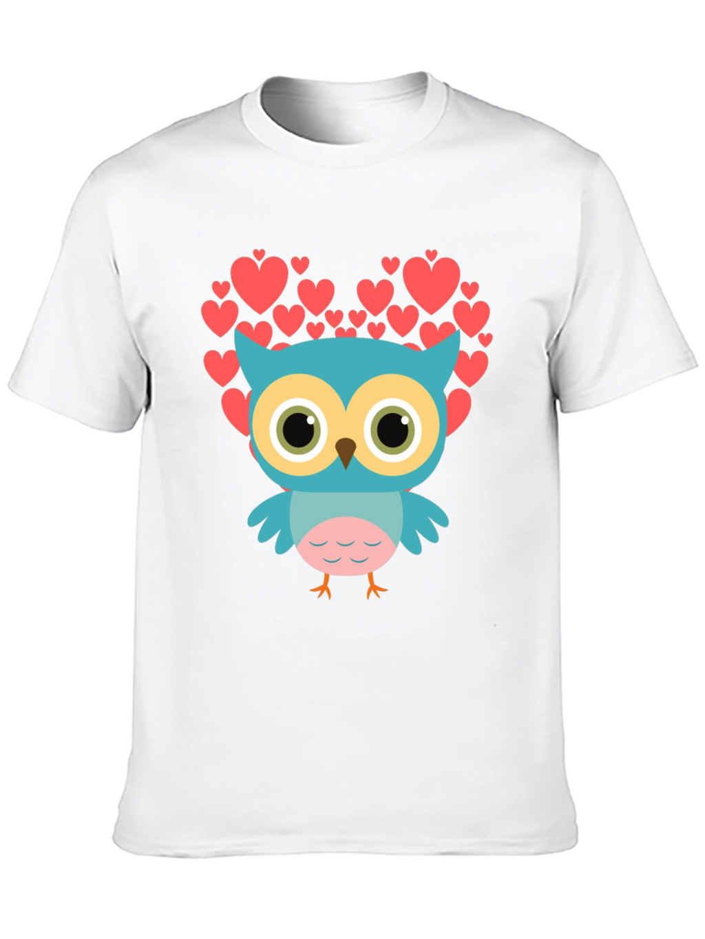 Owl Heart Graphic T-Shirt - Black