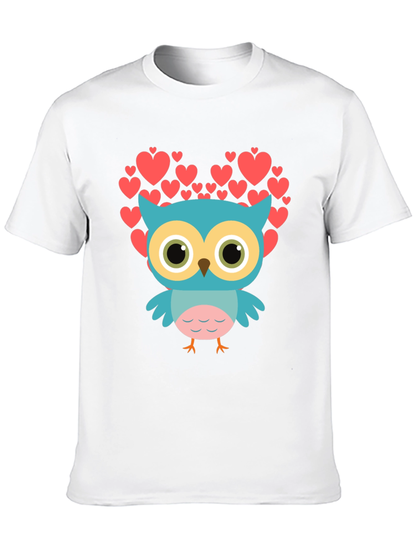 Owl Heart Graphic T-Shirt - Black