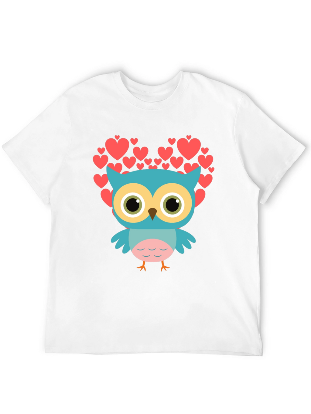Owl Heart Graphic T-Shirt - Black