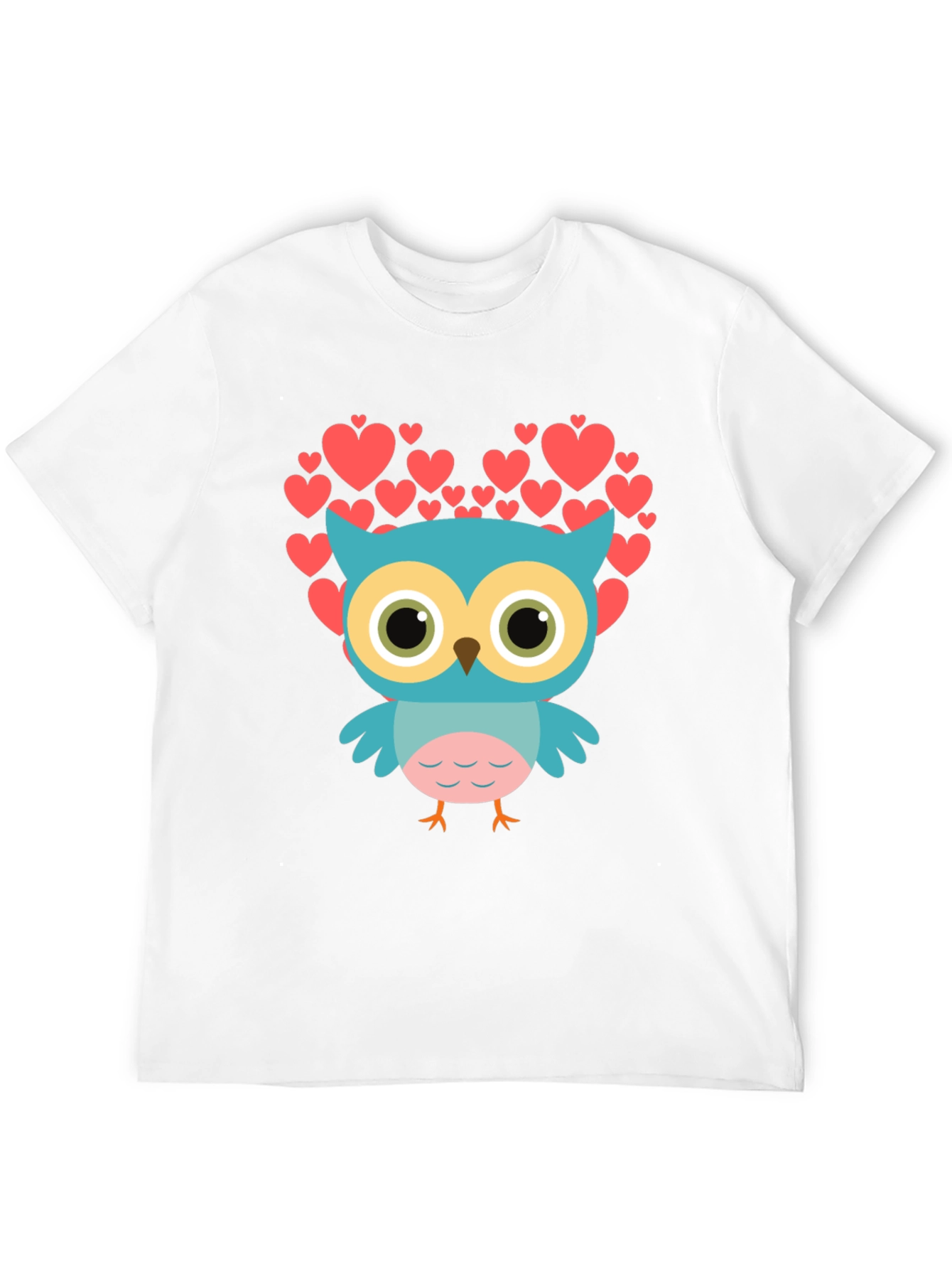 Owl Heart Graphic T-Shirt - Black