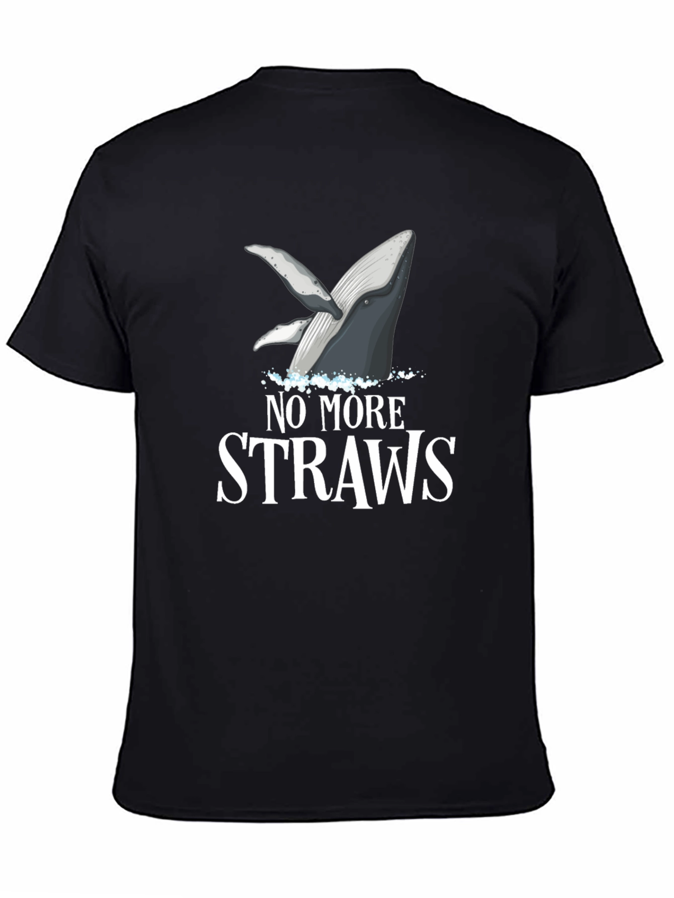 Eco-Friendly Whale Graphic Tee - No More Straws T-Shirt