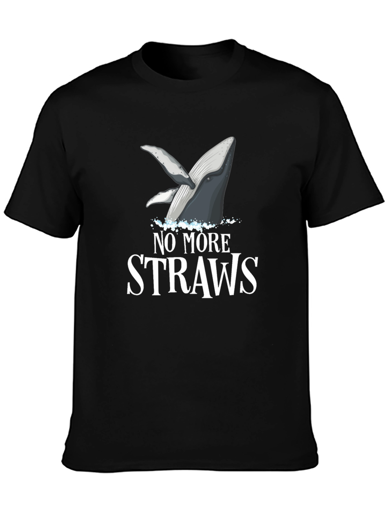 Eco-Friendly Whale Graphic Tee - No More Straws T-Shirt