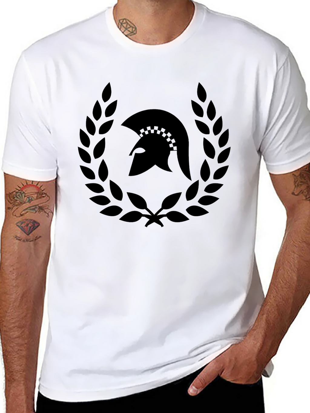 Spartan Laurel Wreath Graphic Tee - Black