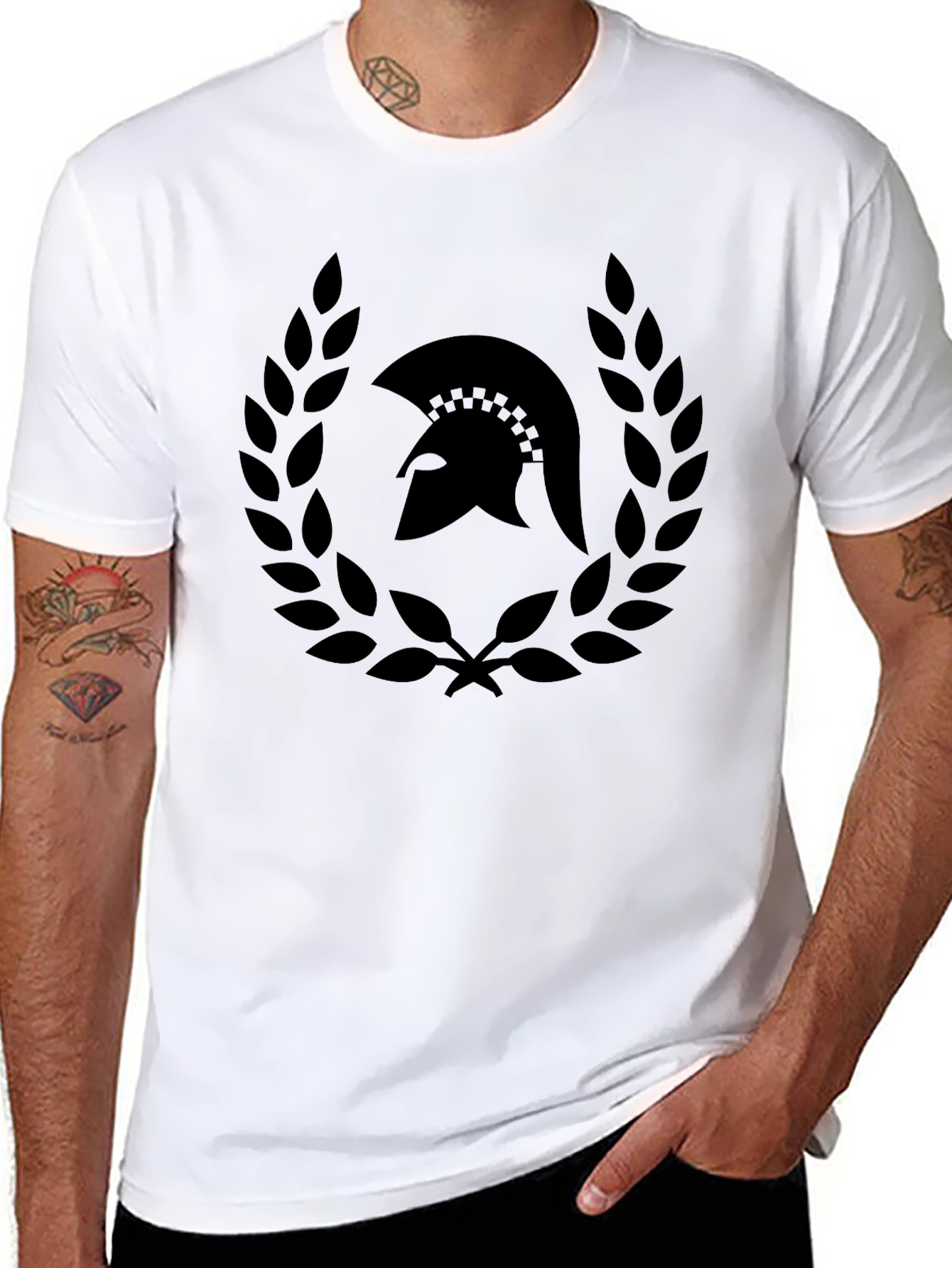 Spartan Laurel Wreath Graphic Tee - Black
