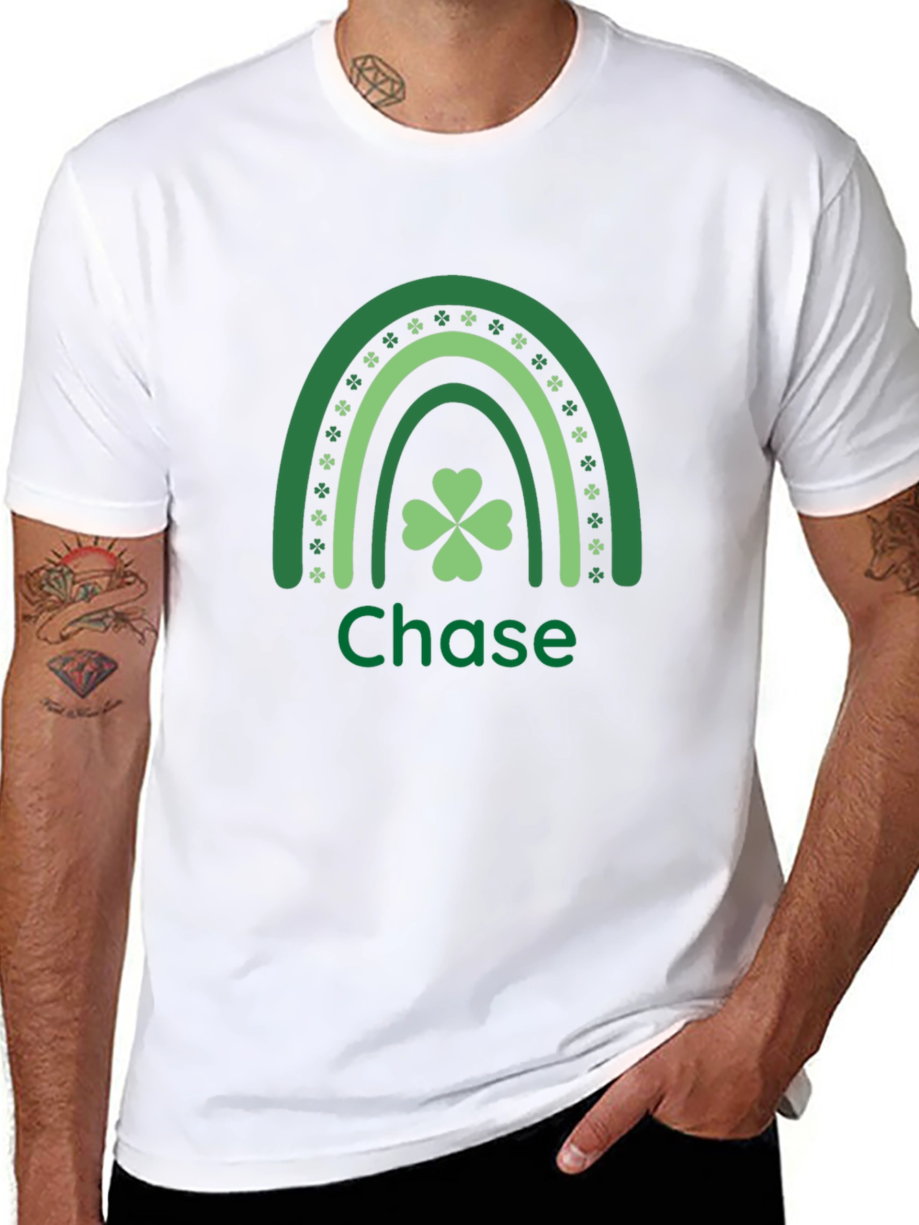 St. Patricks Day Personalized Shamrock Rainbow T-Shirt