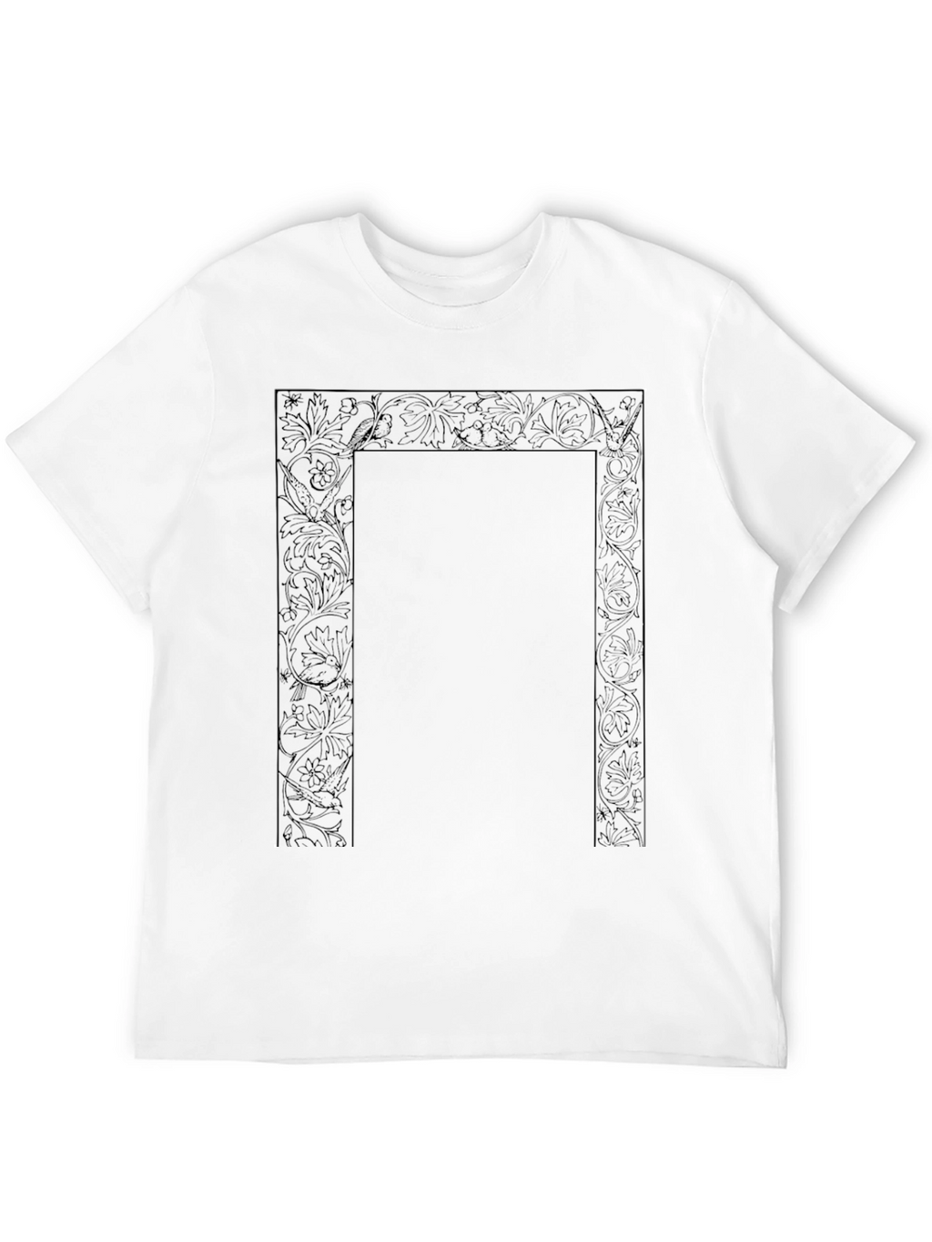 Black Floral Frame T-Shirt