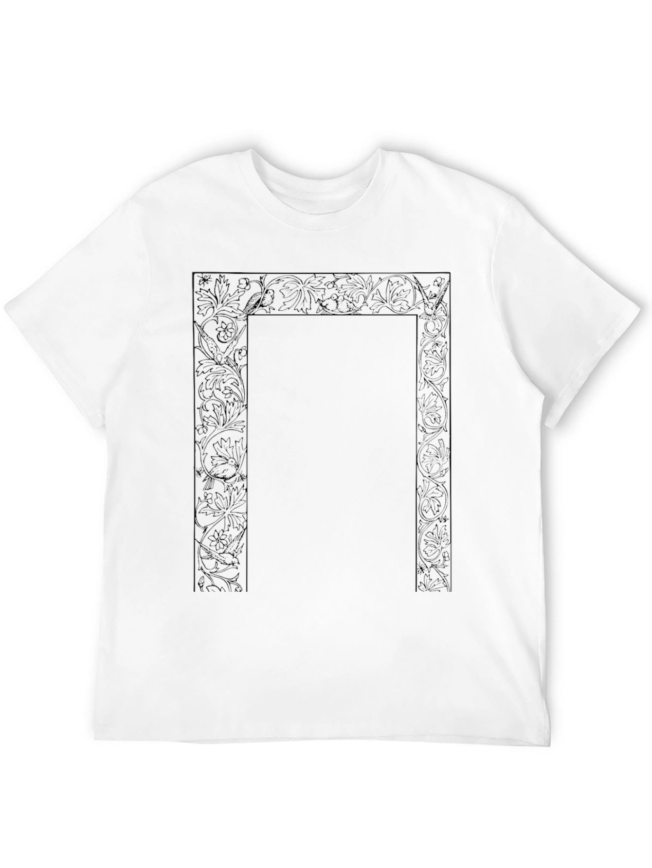Black Floral Frame T-Shirt