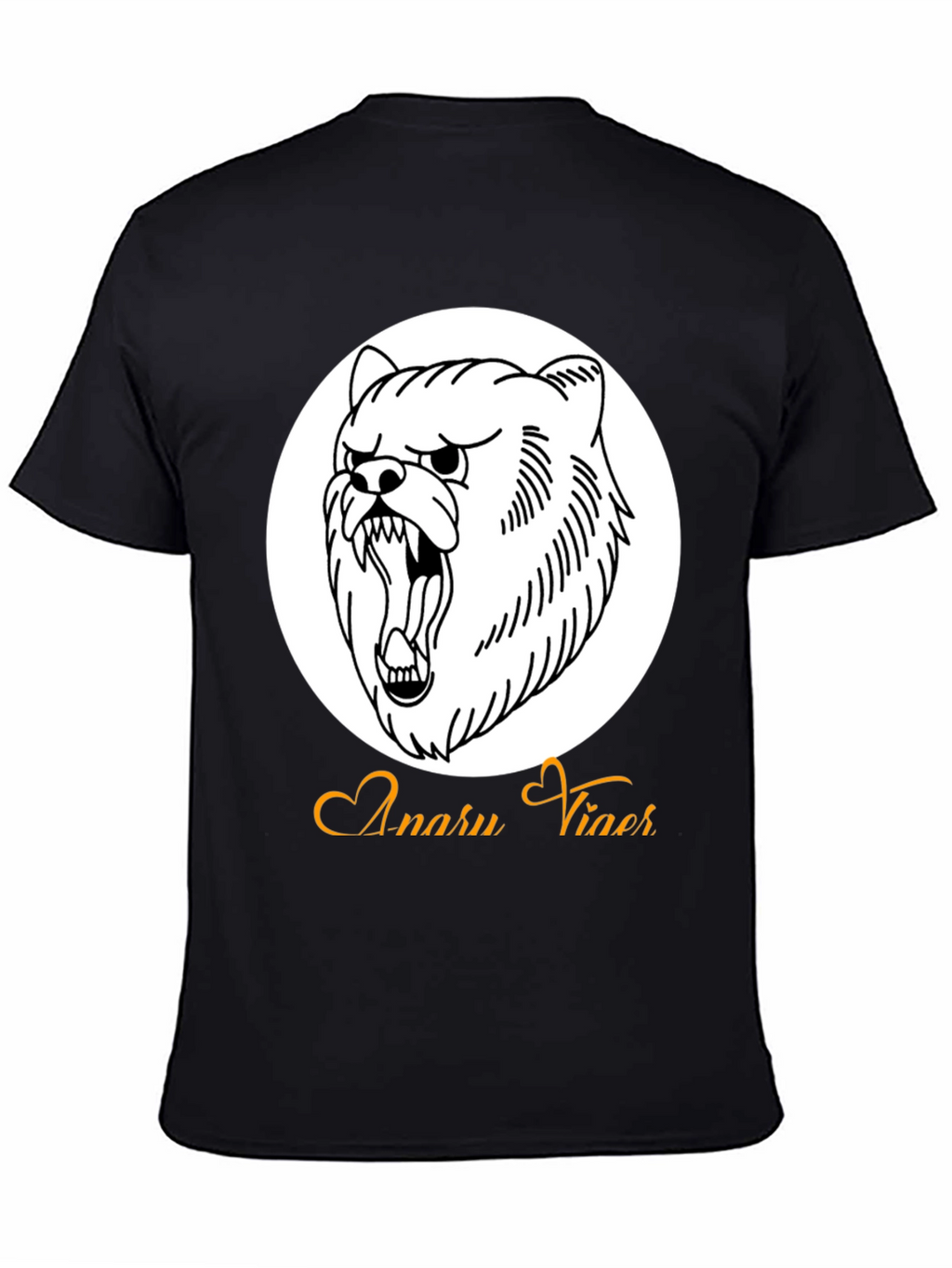 Mens Black Graphic Tee - Angry Bear Design