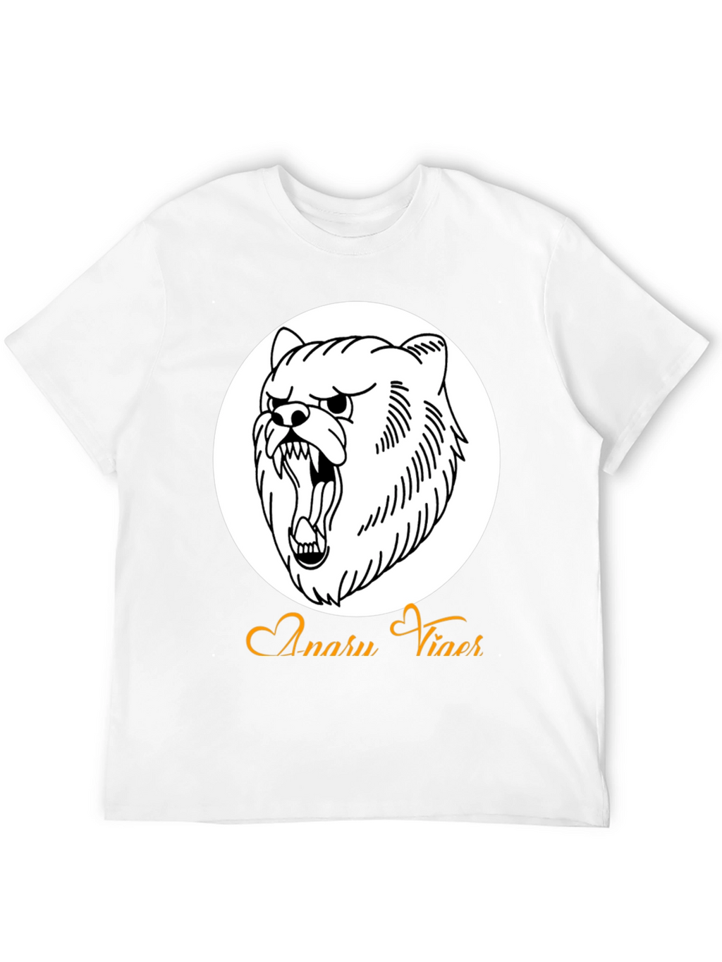 Mens Black Graphic Tee - Angry Bear Design