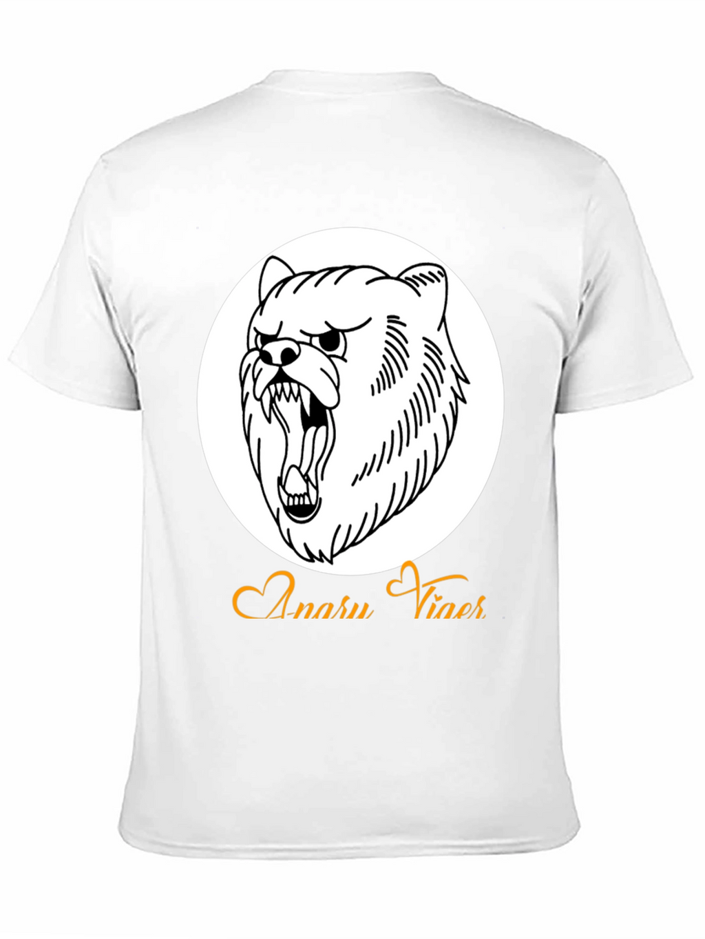 Mens Black Graphic Tee - Angry Bear Design