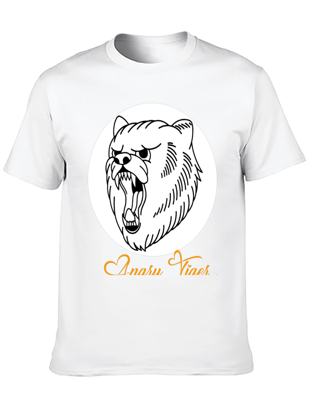 Mens Black Graphic Tee - Angry Bear Design
