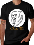 Mens Black Graphic Tee - Angry Bear Design
