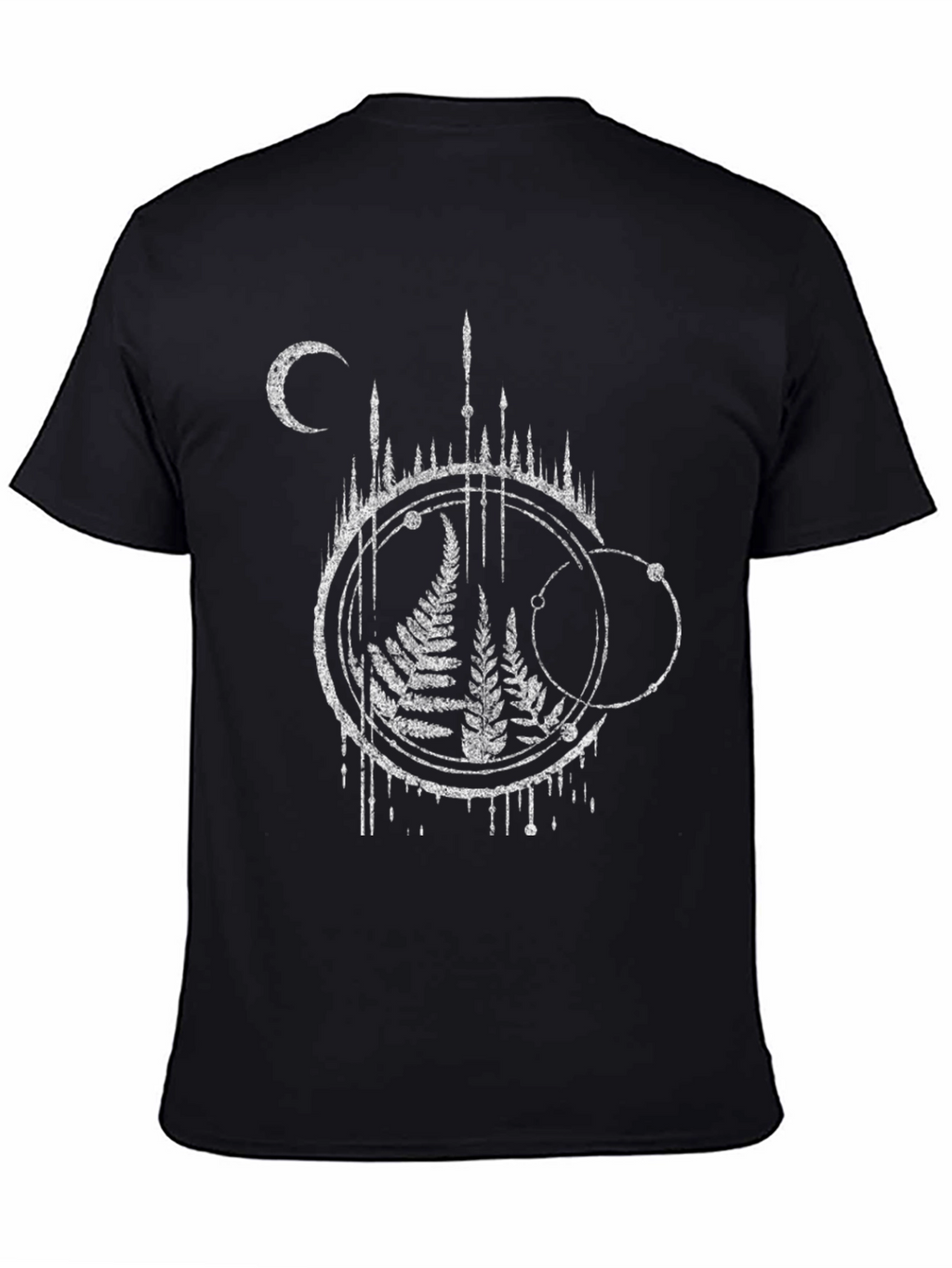 Occult Fern Graphic T-Shirt - Black Cotton Tee