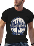 Cityscape Traveler Graphic Tee - Black