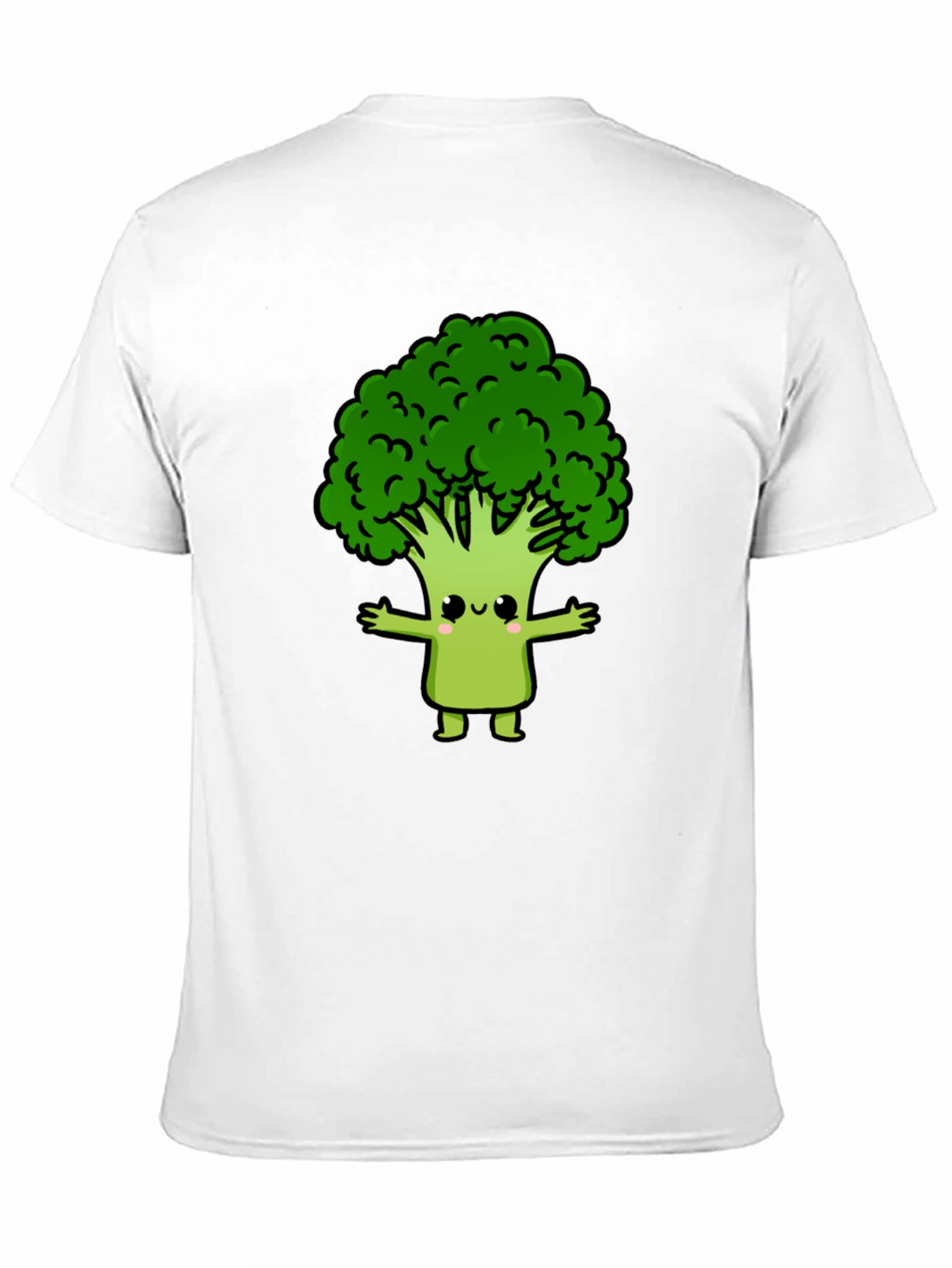 Cute Broccoli Cartoon Graphic T-Shirt - Black