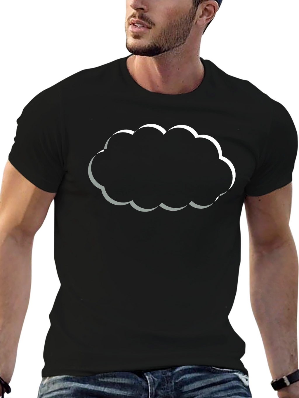 Cloud Graphic Black T-Shirt - Trendy & Stylish